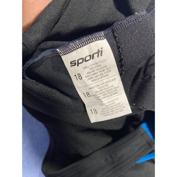 Sporti Womens Scoop Neck Unitard Swimsuit Size 18 Black/Blue - Picture 7 of 8